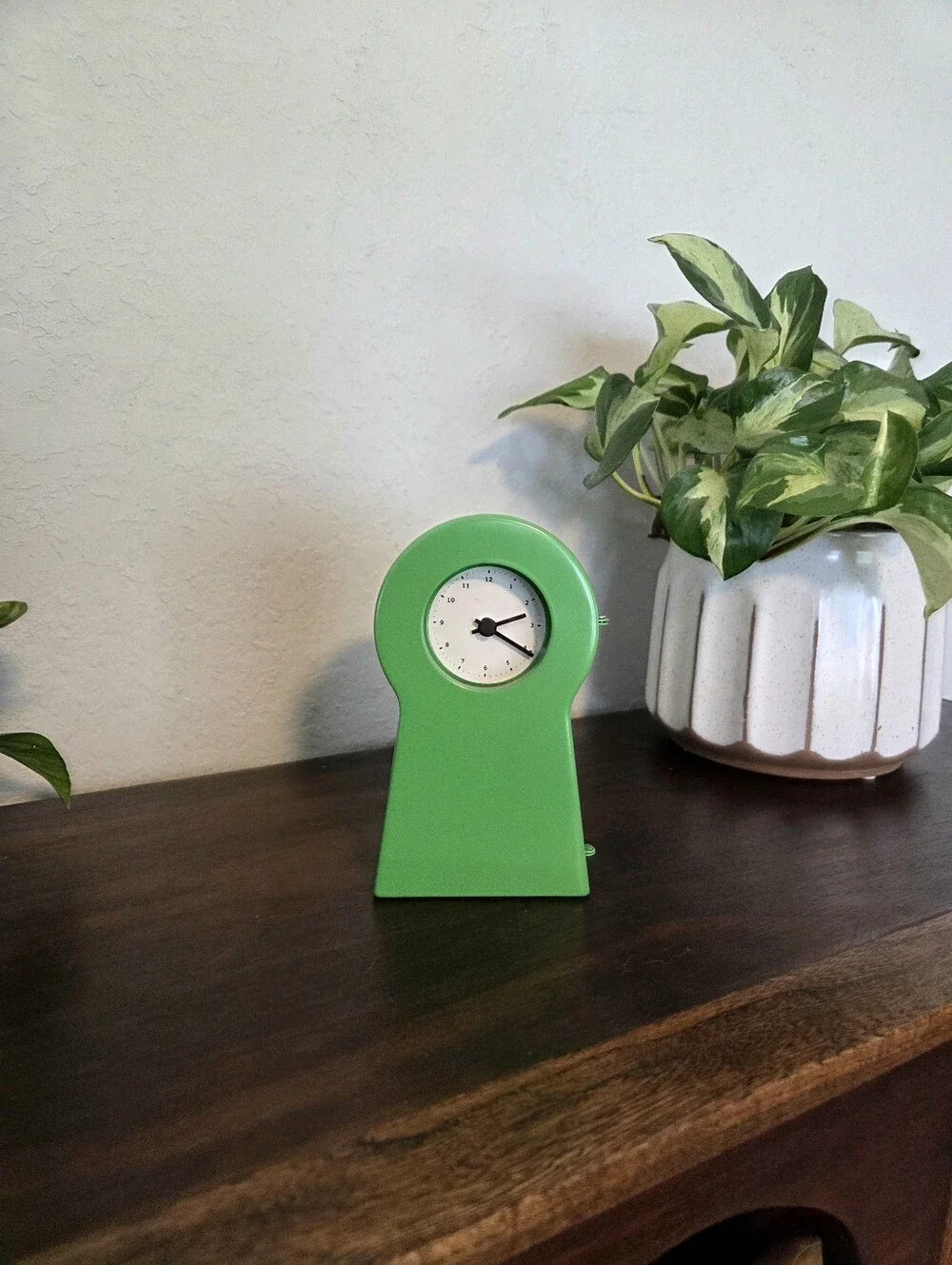Vintage Ikea PS1995 Green Keyhole Table Clock 90s Tested Works